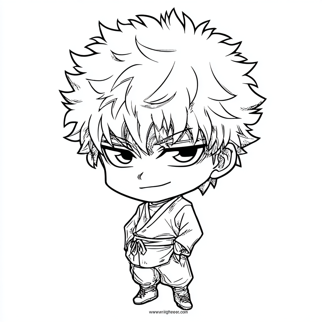 Gojo coloring page – Satoru Gojo Chibi Cute Chibi-style Gojo C