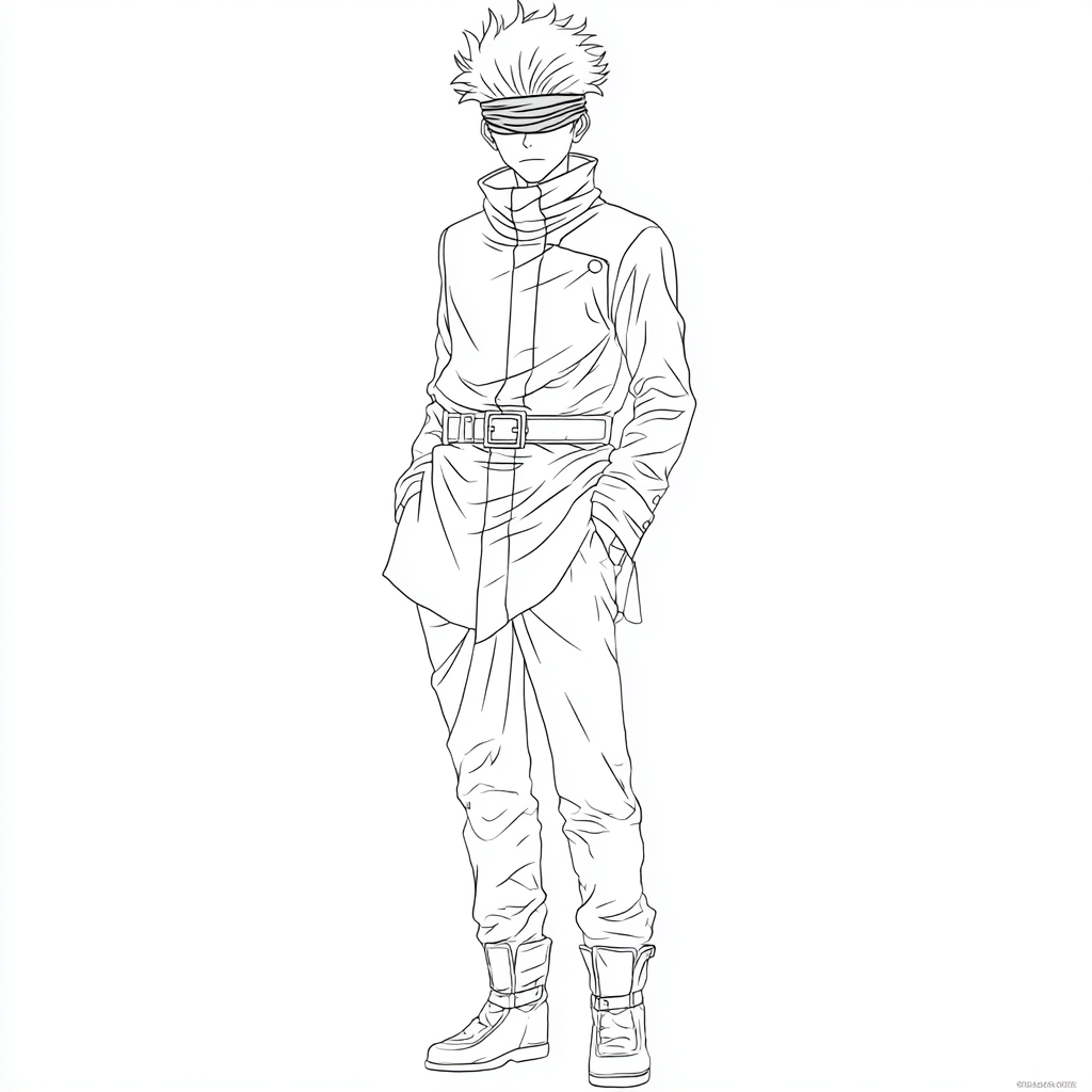 Gojo coloring page – Satoru Gojo Drawing Simple Line Art Of Sa