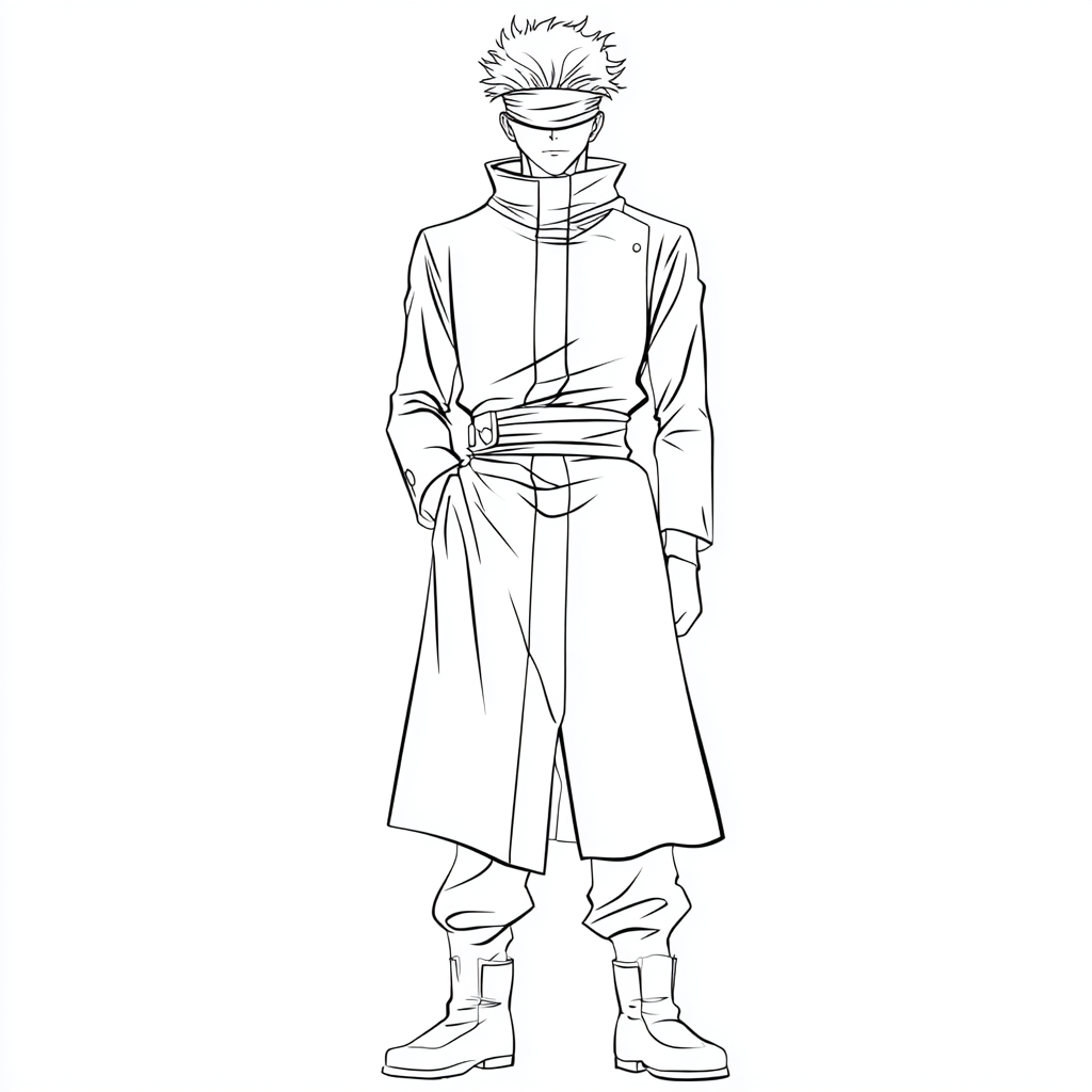 Gojo coloring page – Satoru Gojo Drawing Simple Line Art Of Sa