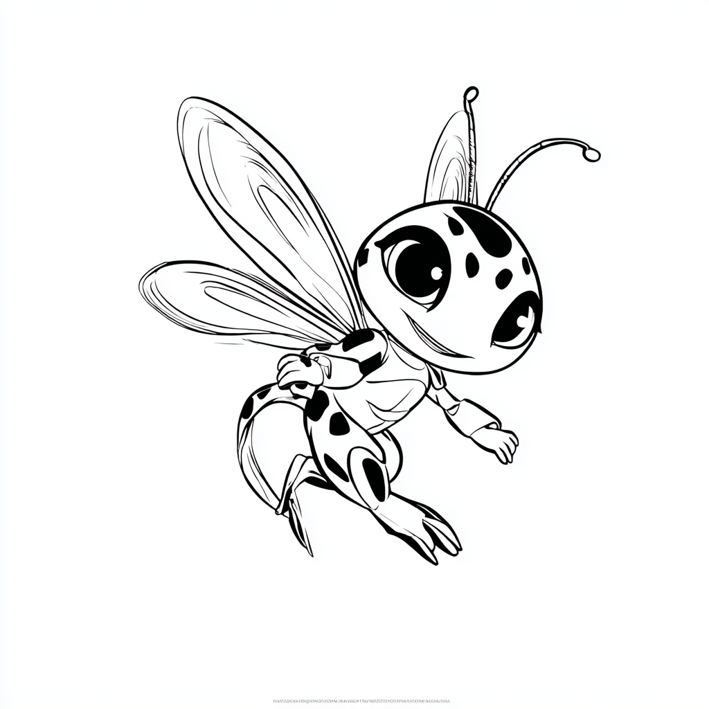Miraculous Ladybug coloring page – Kwami Tikki Tikki Floating