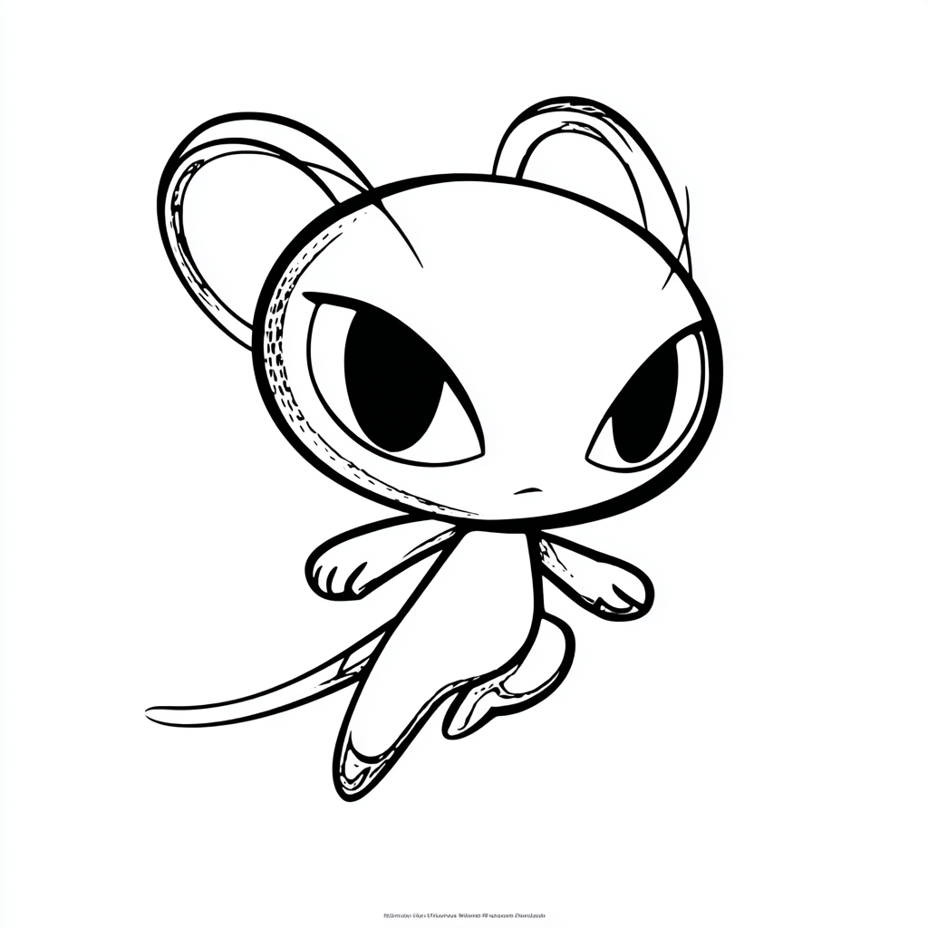 Miraculous Ladybug coloring page – Kwami Simple Line Art Of Ti