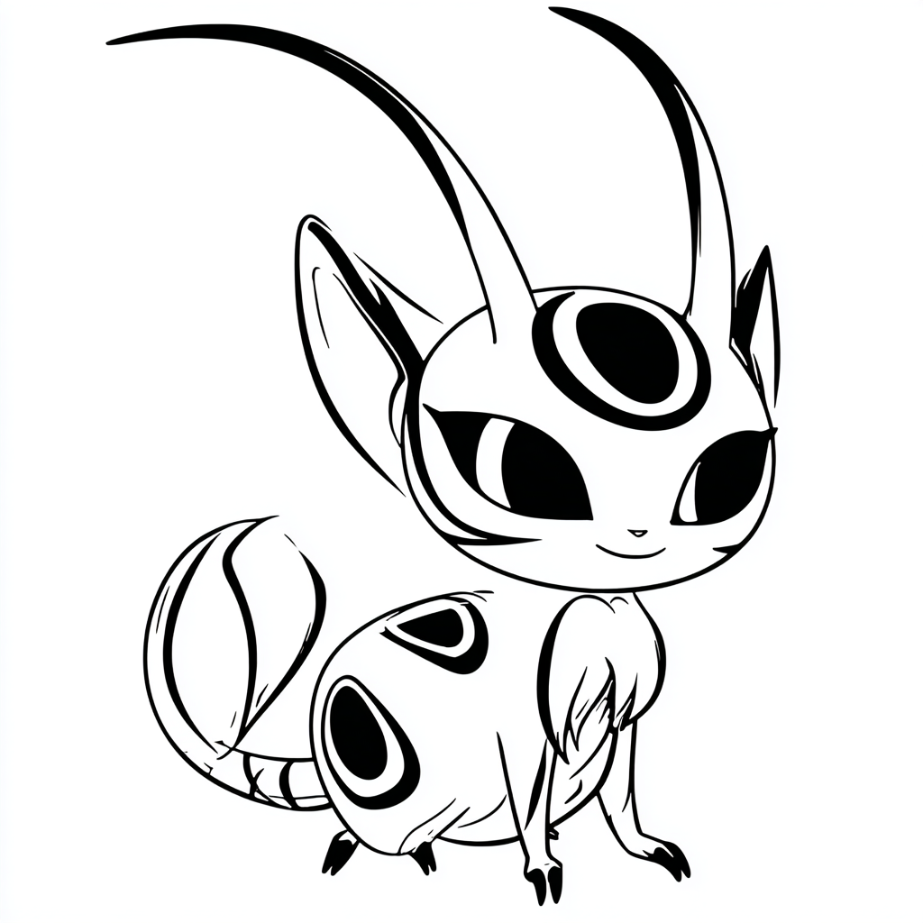 Miraculous Ladybug coloring page – Kwami Simple Line Art Of Ti