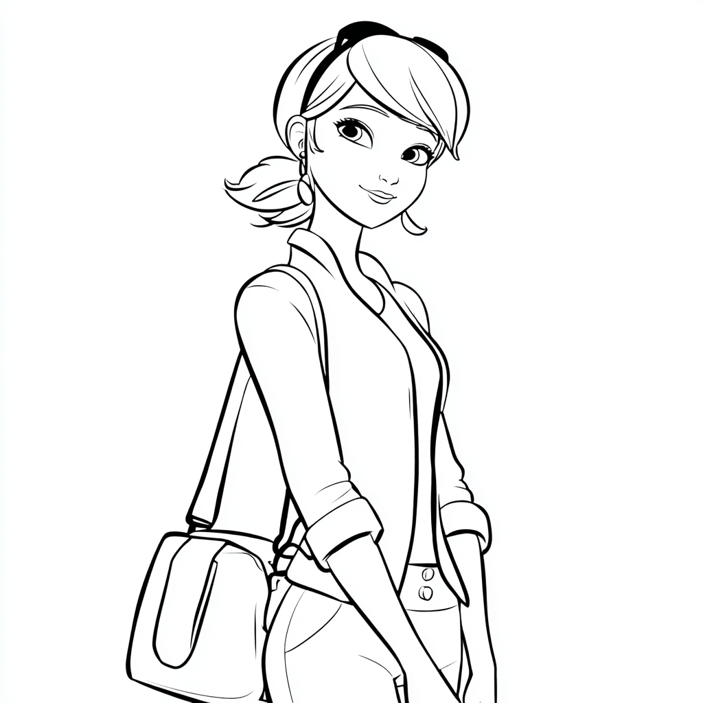 Miraculous Ladybug coloring page – Marinette Drawing Clean Out