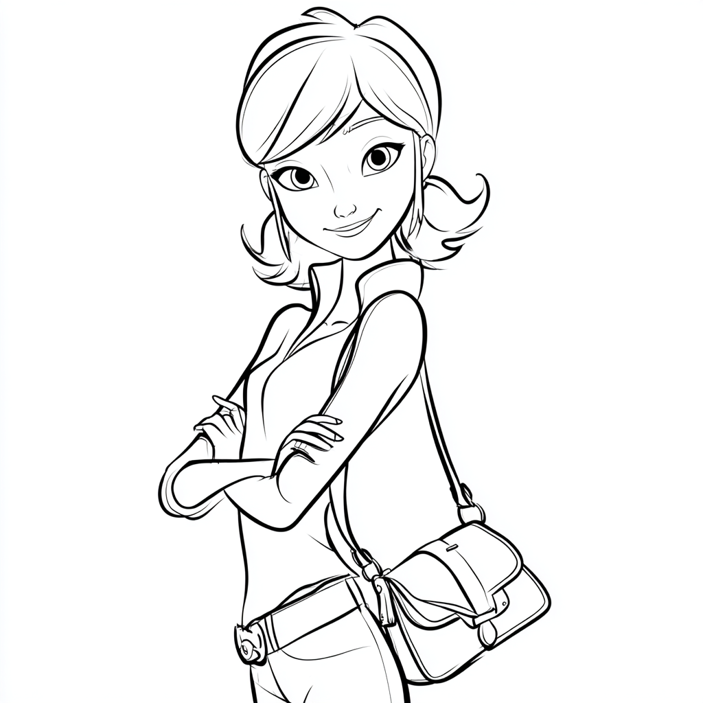 Miraculous Ladybug coloring page – Marinette Drawing Clean Out