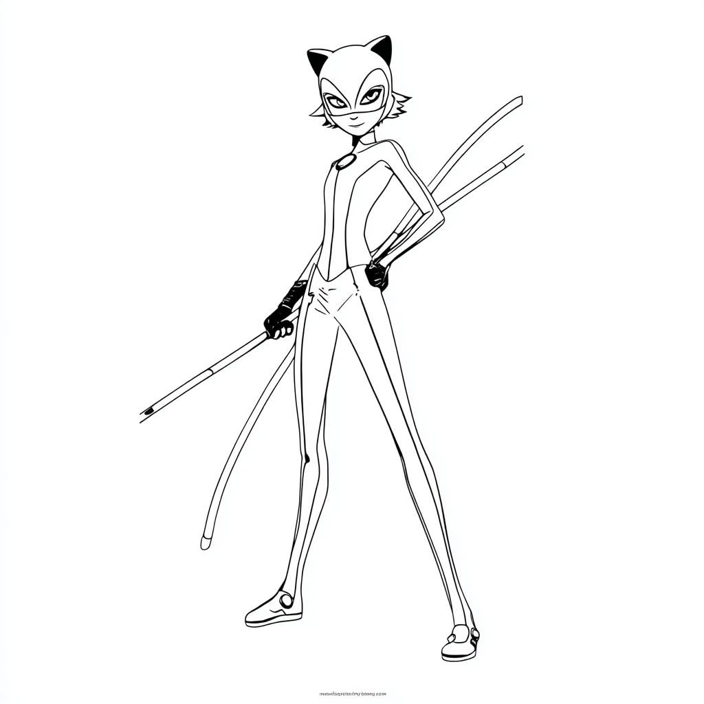 Miraculous Ladybug coloring page – Noir Coloring Cat Noir Hold