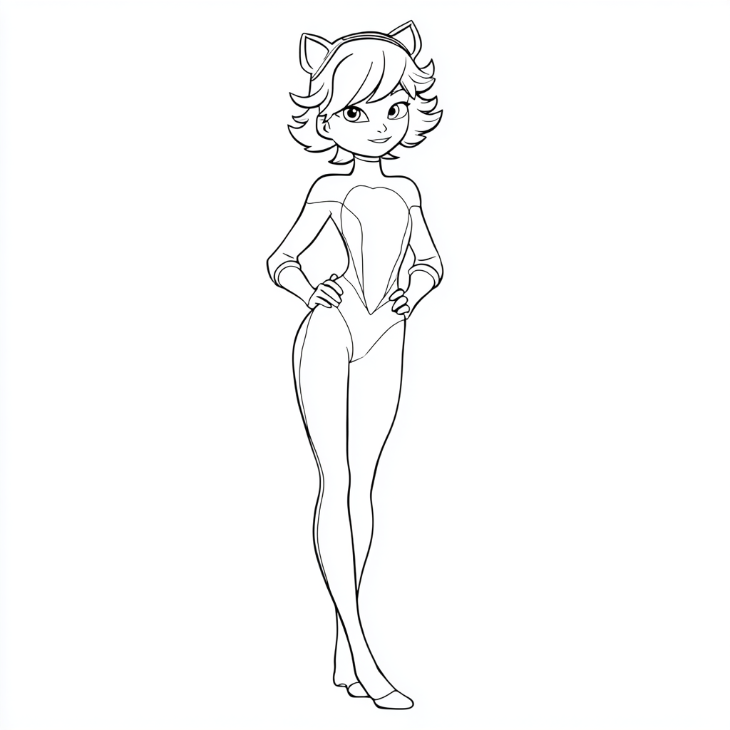 Miraculous Ladybug coloring page – Rena Rouge Simple Cartoon O