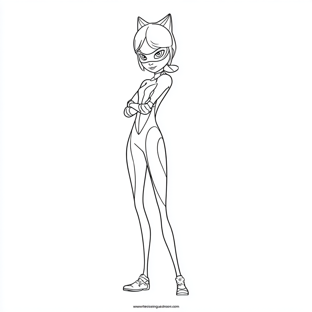 Miraculous Ladybug coloring page – Rena Rouge Simple Cartoon O