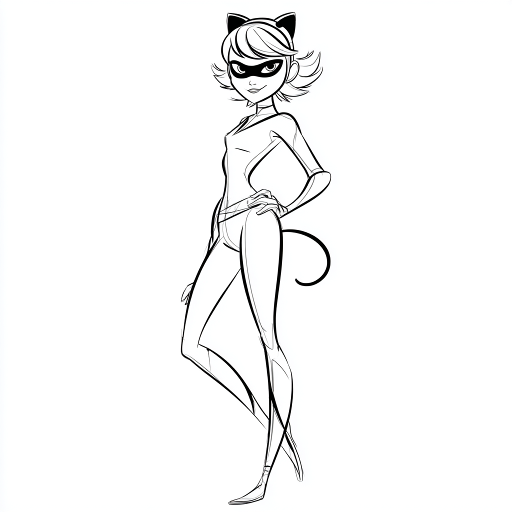 Miraculous Ladybug coloring page – Rena Rouge Simple Cartoon O