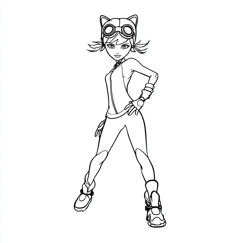 Miraculous Ladybug coloring page – Rena Rouge Simple Cartoon O