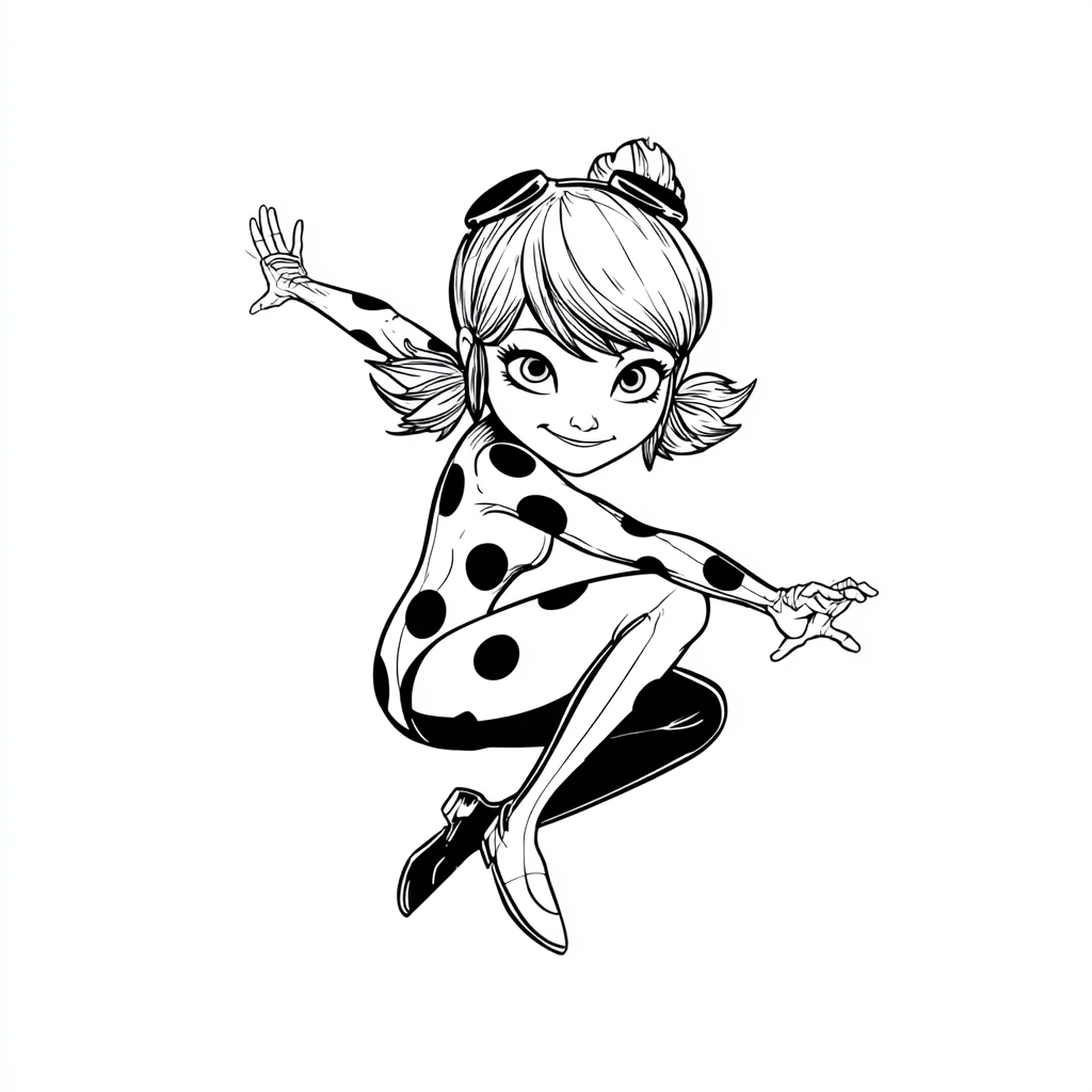 Miraculous Ladybug coloring page – Pages For Kids Simple Ladyb