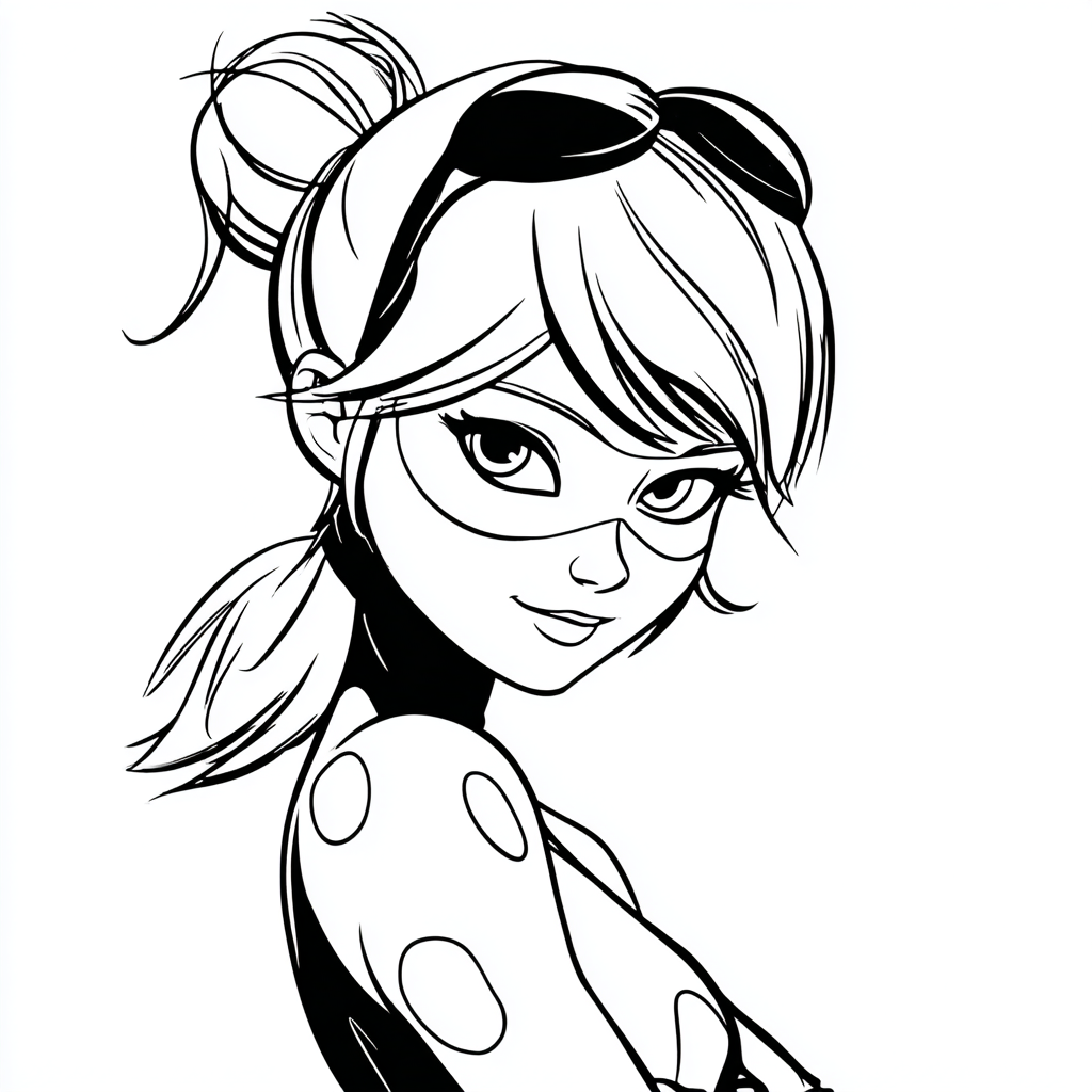 Miraculous Ladybug coloring page – Pages For Kids Simple Ladyb