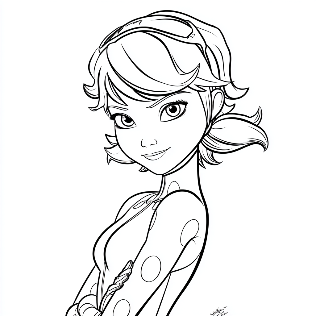 Miraculous Ladybug coloring page – Pages For Kids Simple Ladyb