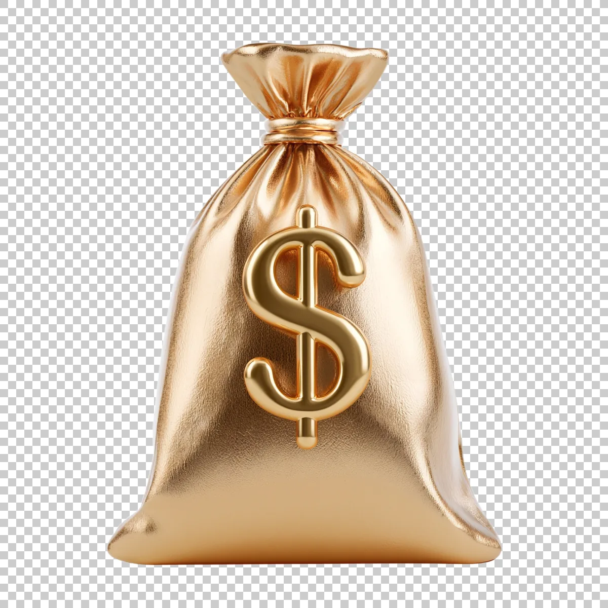 3d Rendered Golden Money Sack With Shiny Dollar 5de8cf22-dfc9-4f43-b11b-14b27726e2a2 1 H transparent PNG