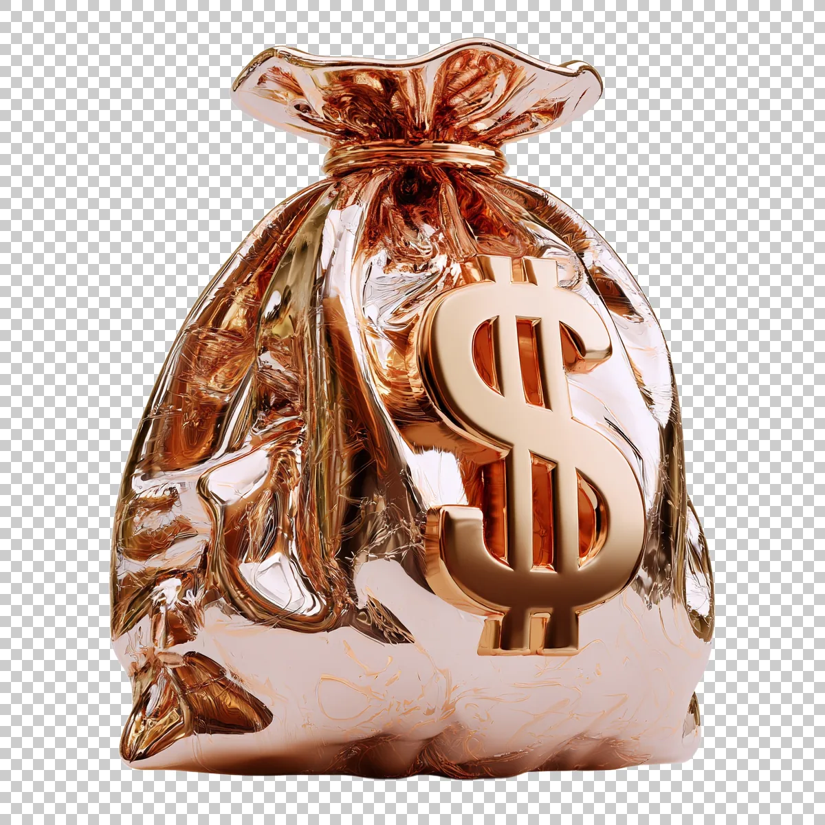 3d Rendered Golden Money Sack With Shiny Dollar 5de8cf22-dfc9-4f43-b11b-14b27726e2a2 2 H transparent PNG