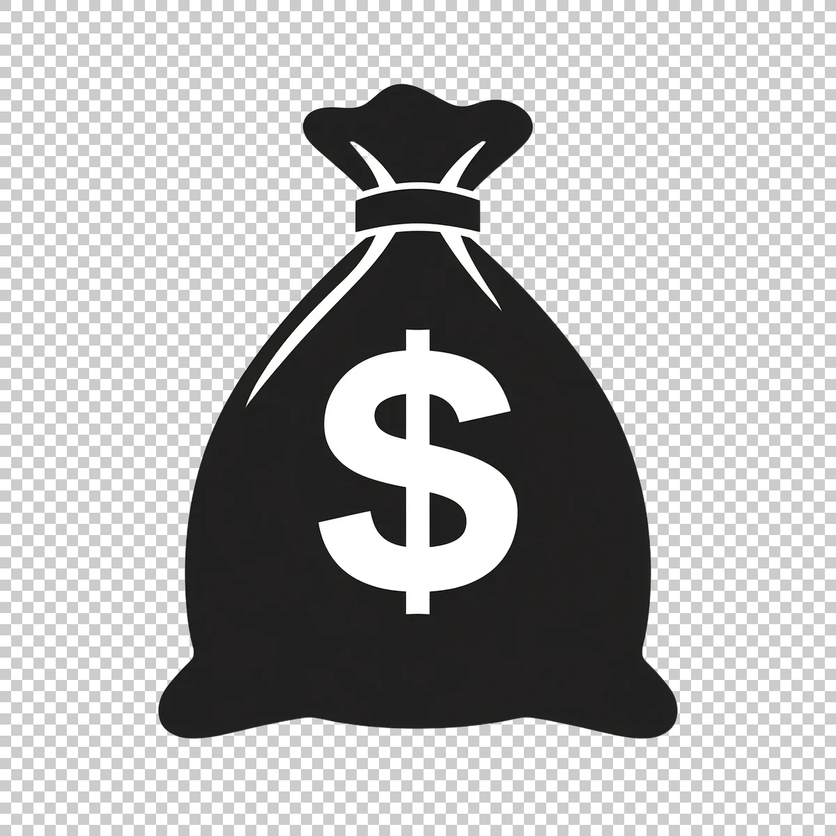 Black Money Sack With White Dollar Sign Bold Vi Cc595d8e-e73c-41d0-abb5-2aff3ce1c8f7 0 H transparent PNG