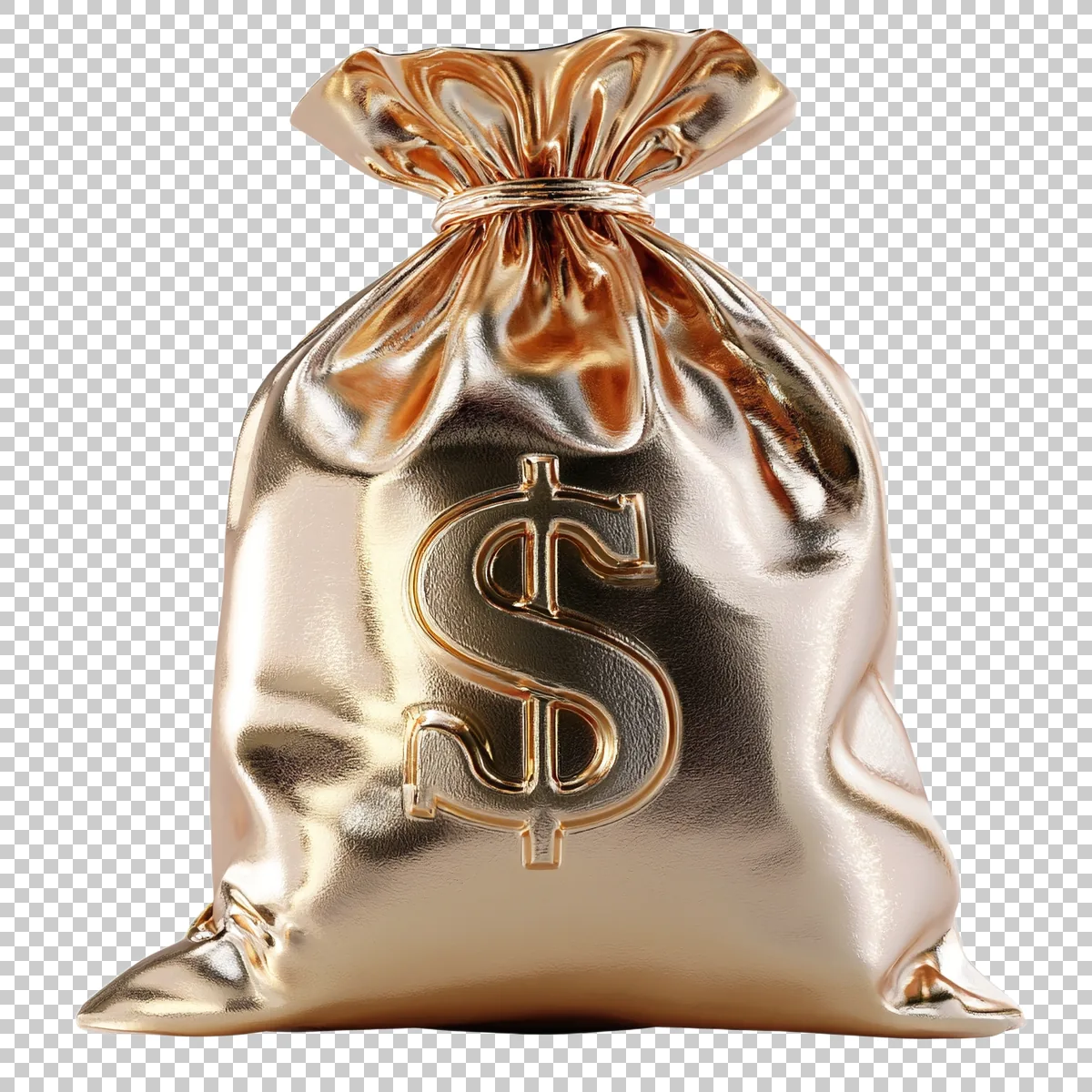 Luxury Golden Money Sack With Embossed Dollar S 6fc05b5d-7184-41c5-ae80-c9305091c89d 0 H transparent PNG