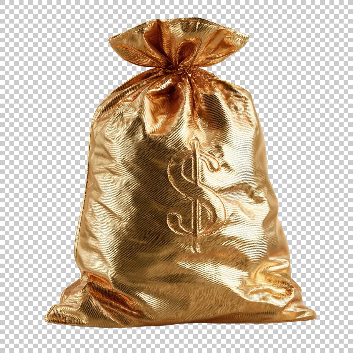 Luxury Golden Money Sack With Embossed Dollar S 6fc05b5d-7184-41c5-ae80-c9305091c89d 1 H transparent PNG