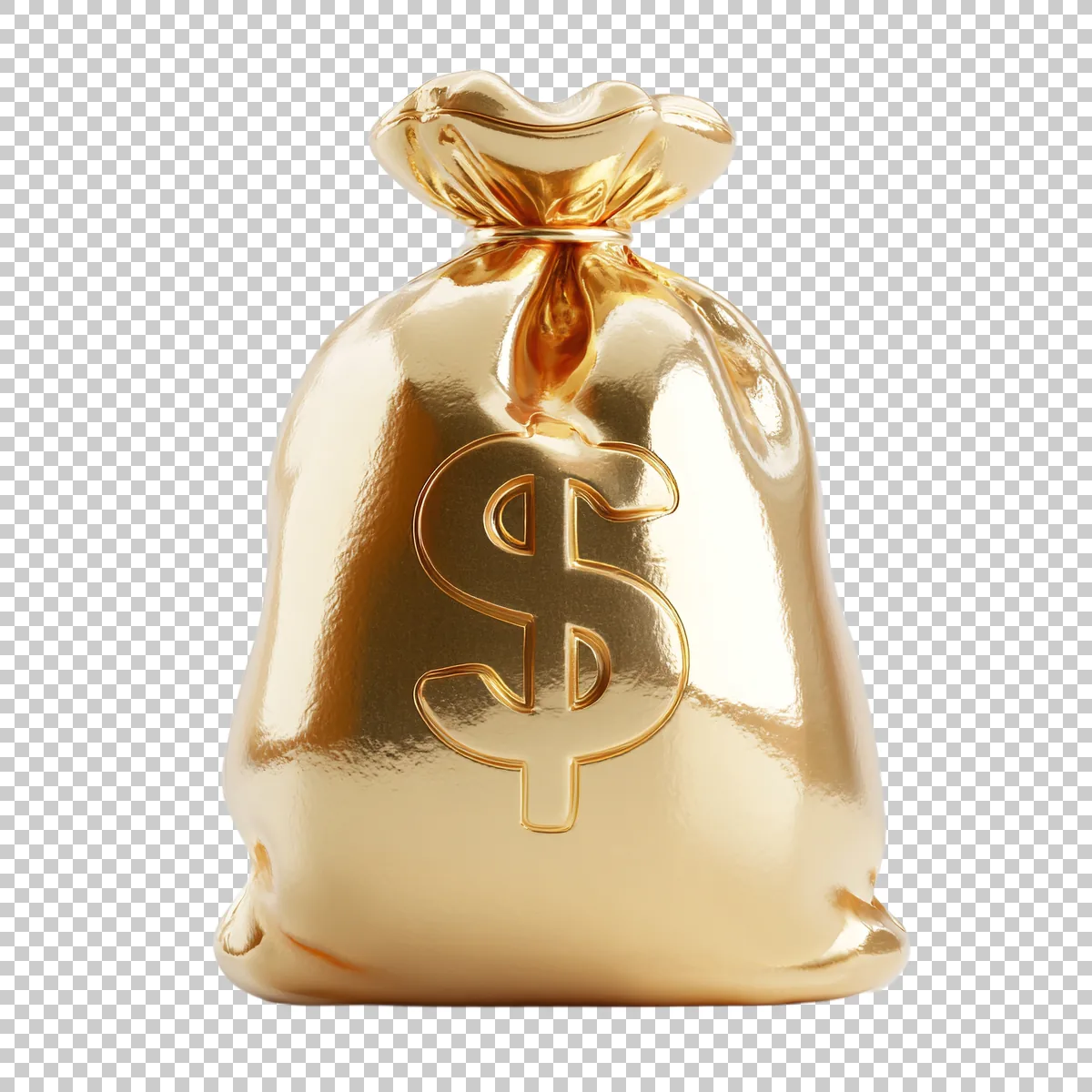 Luxury Golden Money Sack With Embossed Dollar S 6fc05b5d-7184-41c5-ae80-c9305091c89d 2 H transparent PNG