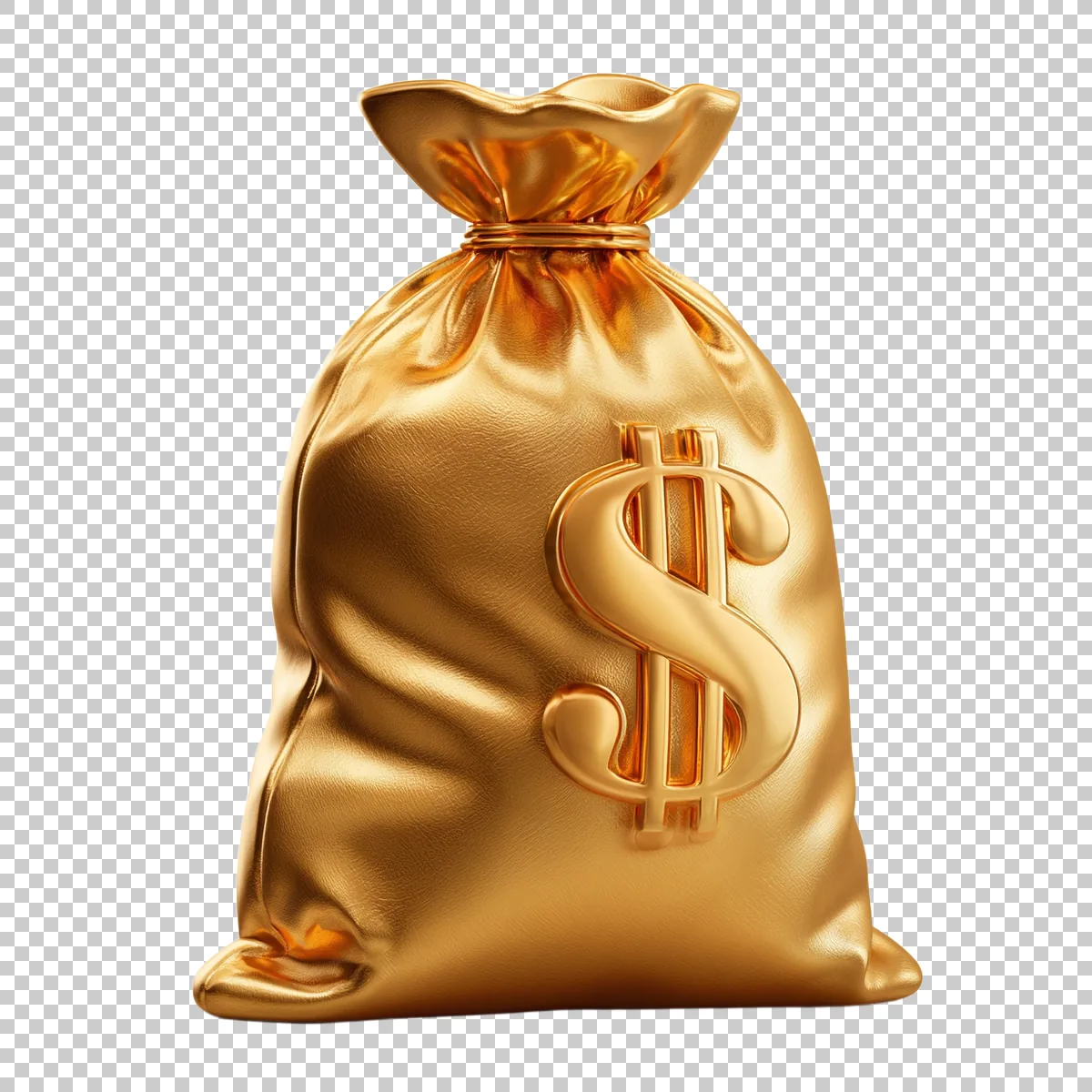 Luxury Golden Money Sack With Embossed Dollar S 6fc05b5d-7184-41c5-ae80-c9305091c89d 3 H transparent PNG