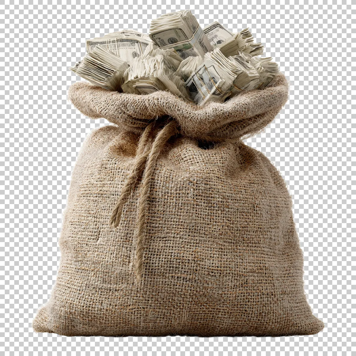 Money Sack Stuffed With Cash Bundles High Click 8ccf40c9-dbed-4056-a0ac-967fb6ccd13b 0 H transparent PNG
