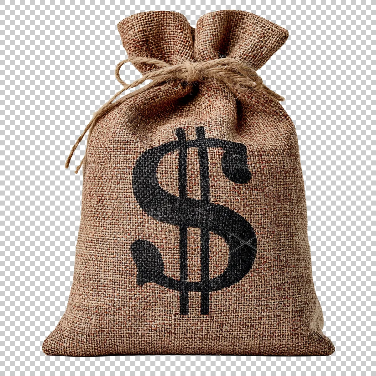 Tied Linen Sack With Black Dollar Sign Clean Cl B957aa34-fd8a-4f7b-ad4c-b2705e33b2bd 1 H transparent PNG