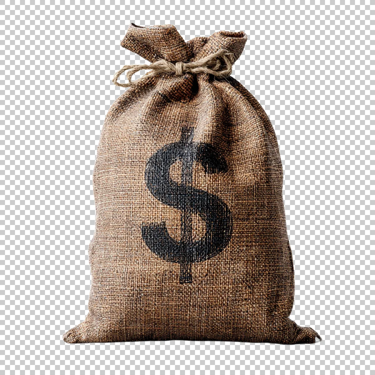 Tied Linen Sack With Black Dollar Sign Clean Cl B957aa34-fd8a-4f7b-ad4c-b2705e33b2bd 2 H transparent PNG