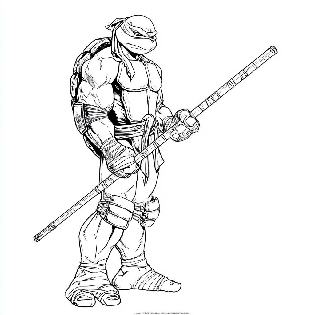 Ninja Turtle coloring page – Donatello Bo Staff Donatello Stan