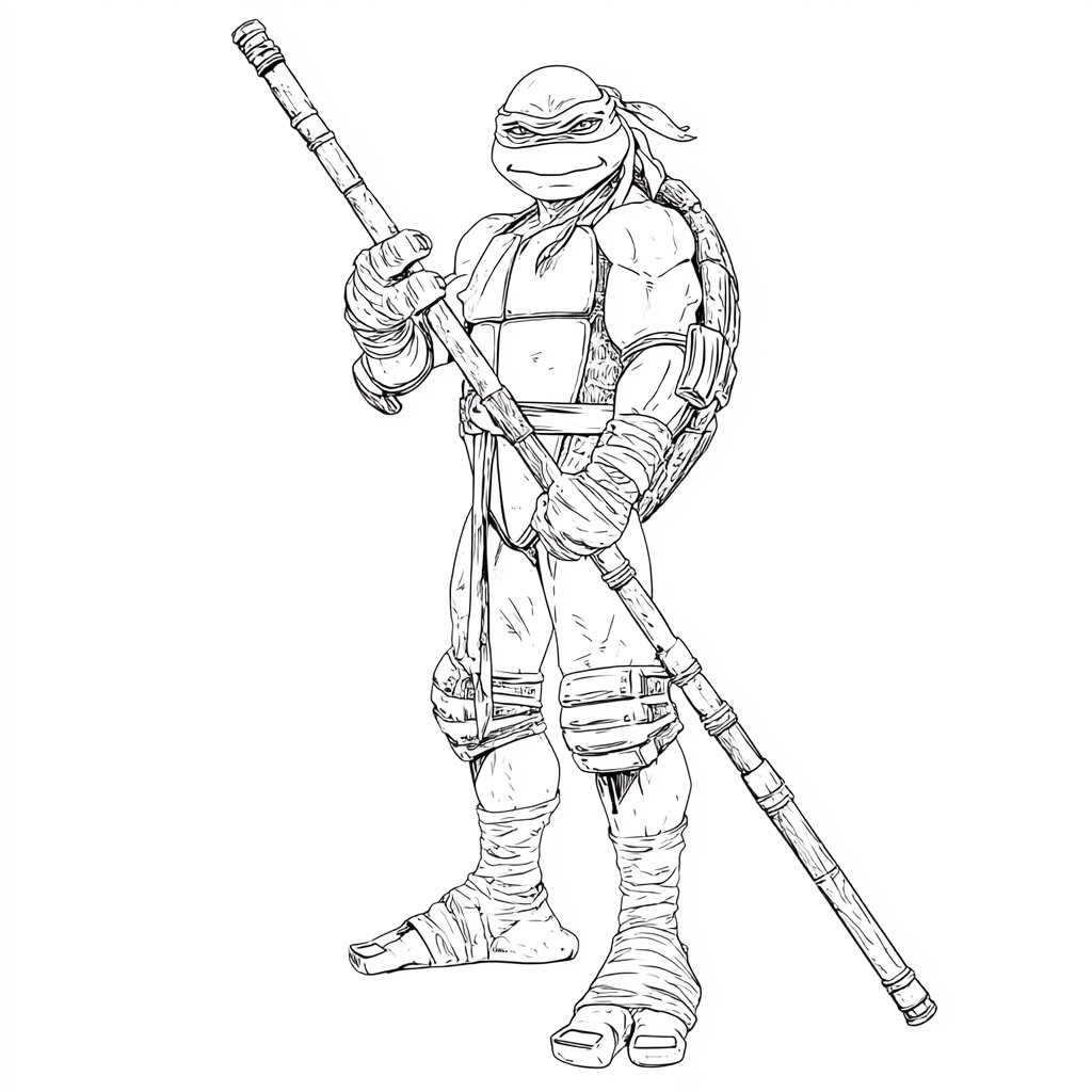 Ninja Turtle coloring page – Donatello Bo Staff Donatello Stan