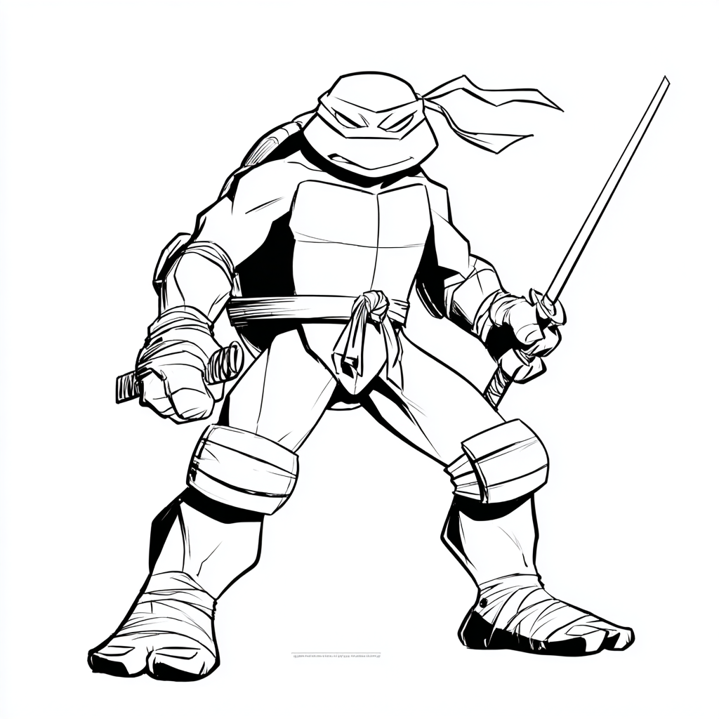 Ninja Turtle coloring page – Turtle Easy Drawing Ultra-simple