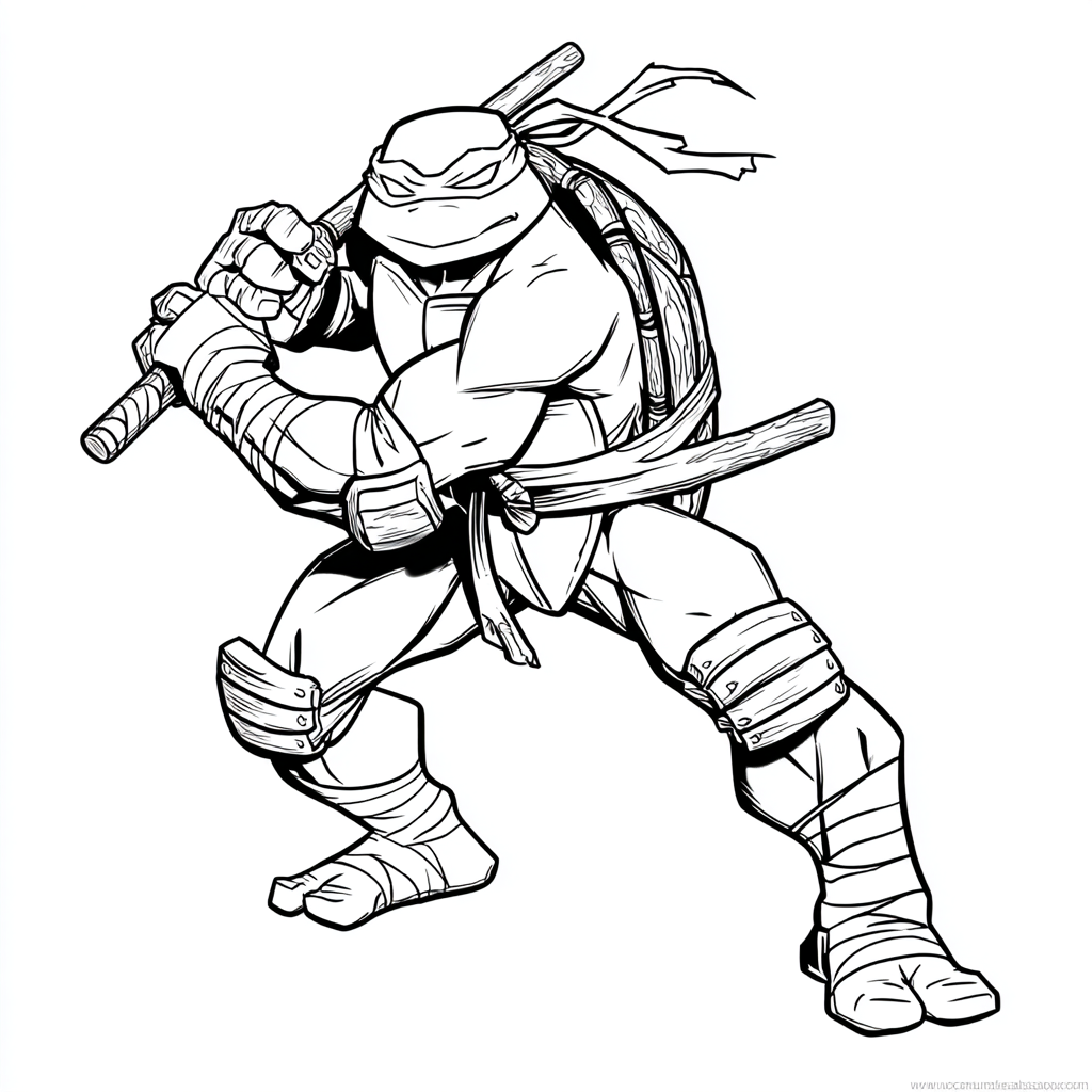 Ninja Turtle coloring page – Turtle Easy Drawing Ultra-simple