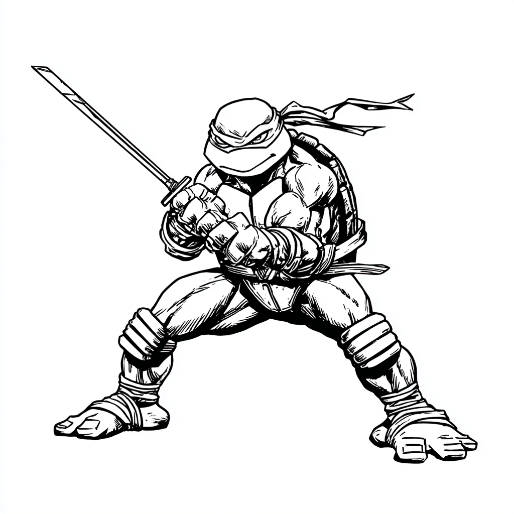 Ninja Turtle coloring page – Turtle Easy Drawing Ultra-simple