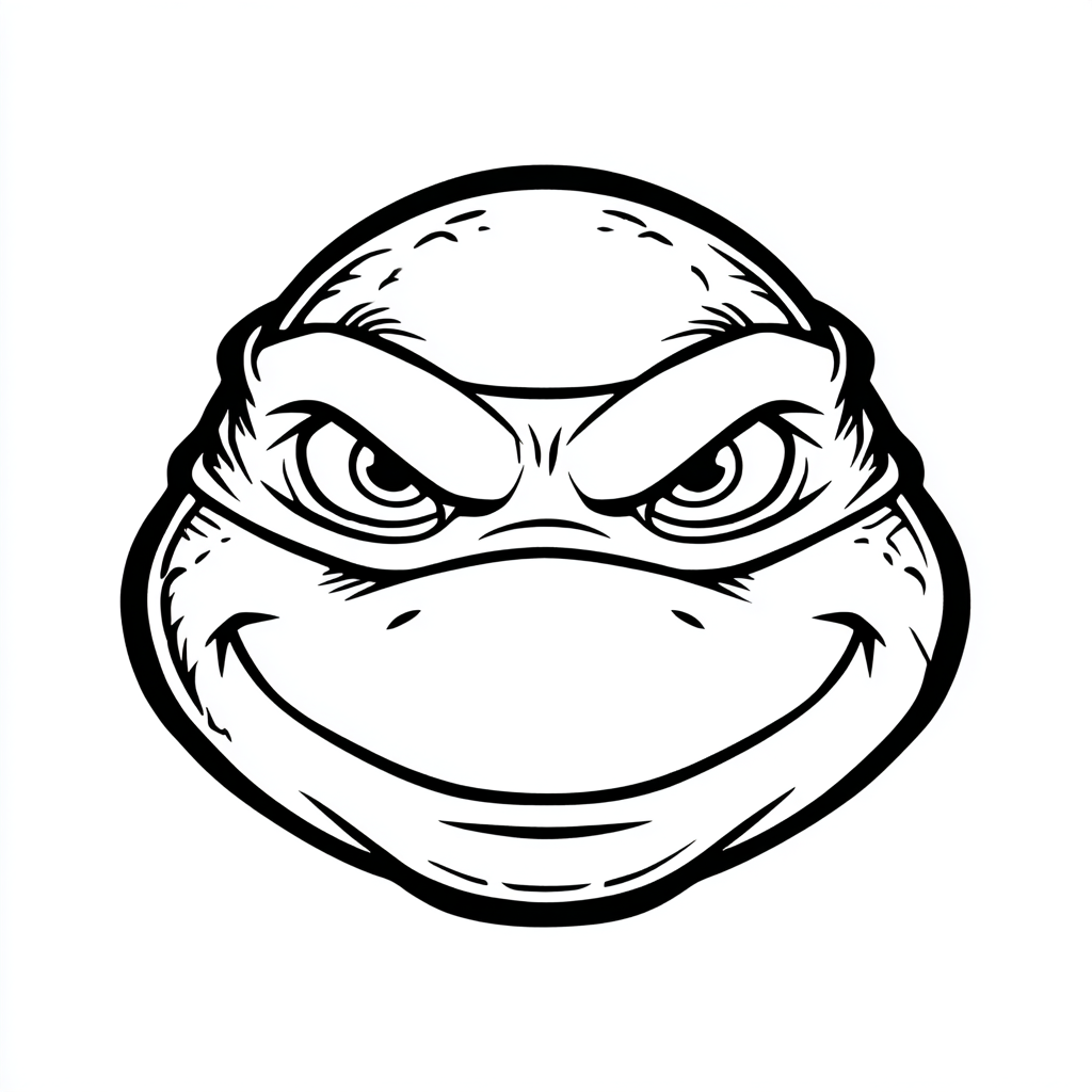 Ninja Turtle coloring page – Turtle Face Close-up Turtle Face