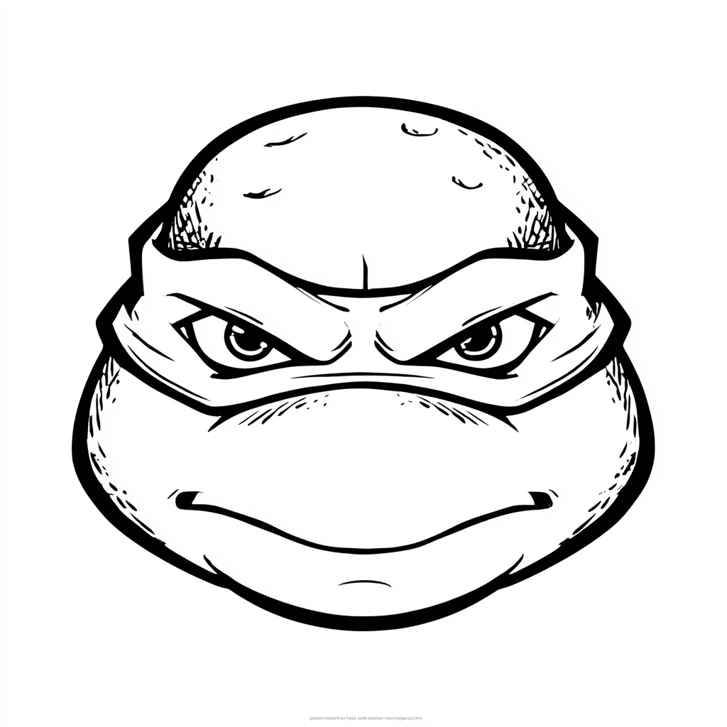 Ninja Turtle coloring page – Turtle Face Close-up Turtle Face