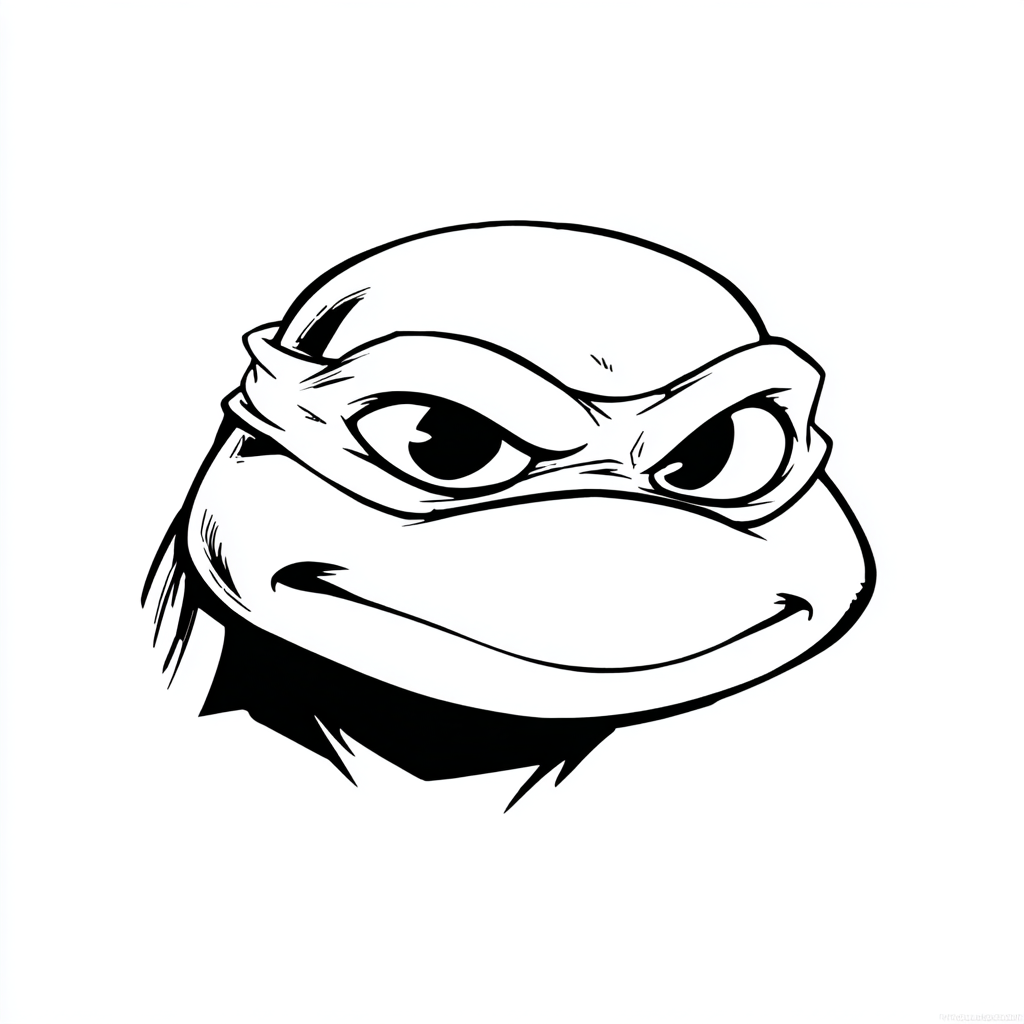 Ninja Turtle coloring page – Turtle Face Close-up Turtle Face