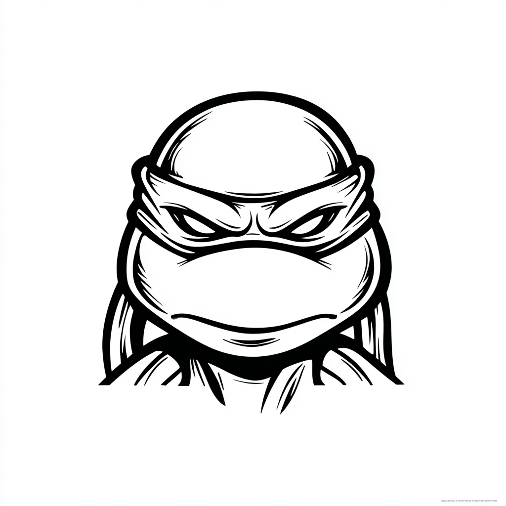 Ninja Turtle coloring page – Turtle Mask Outline Simple Turtle