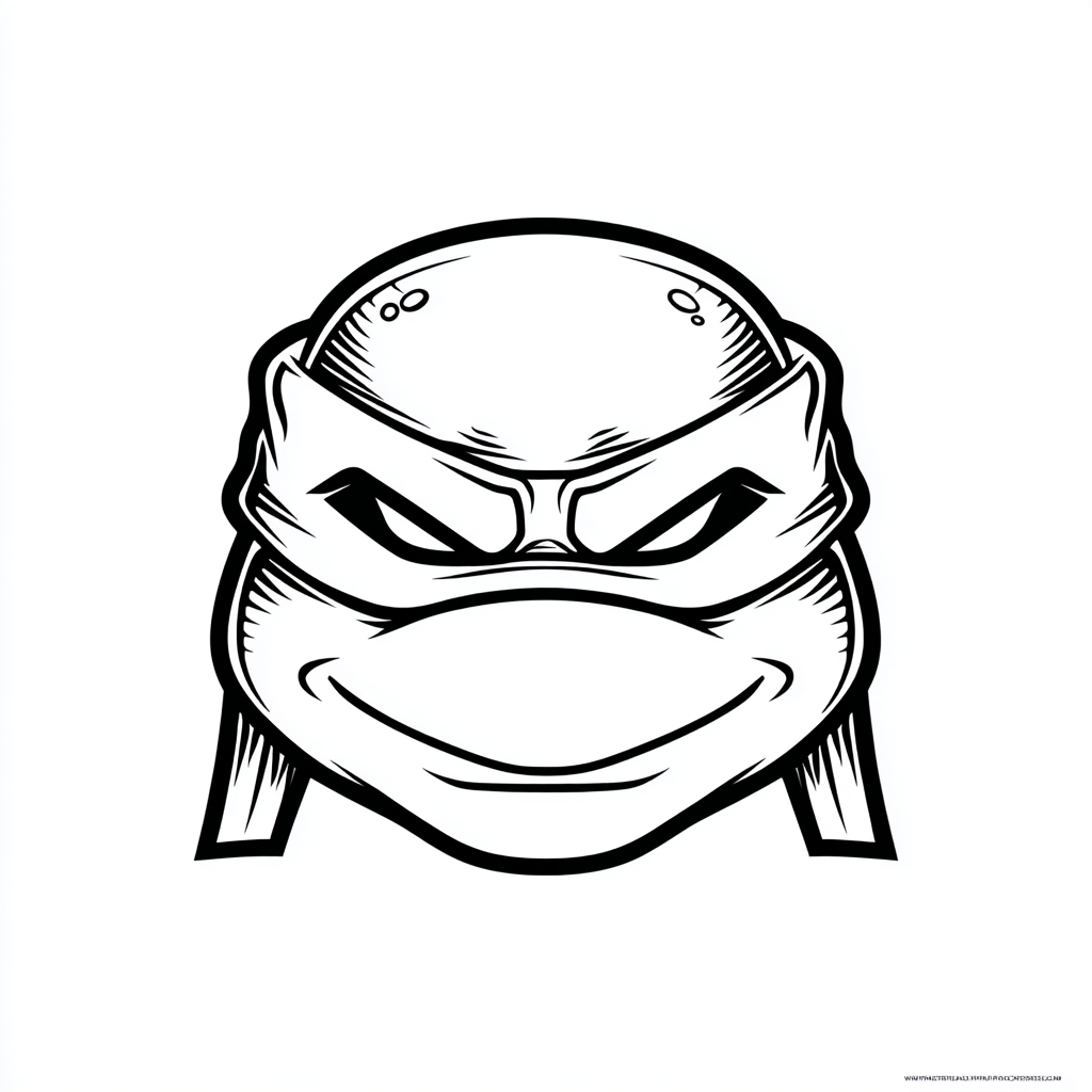 Ninja Turtle coloring page – Turtle Mask Outline Simple Turtle