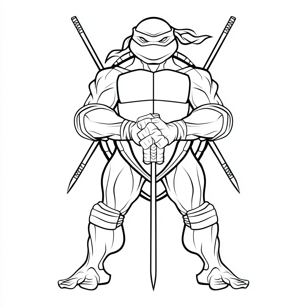 Ninja Turtle coloring page – Turtle Outline Very Simple Turtle