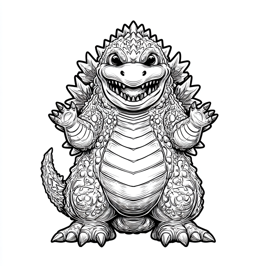 Odzilla coloring page – Baby Kaiju Tiny Adorable Kaiju Inspire