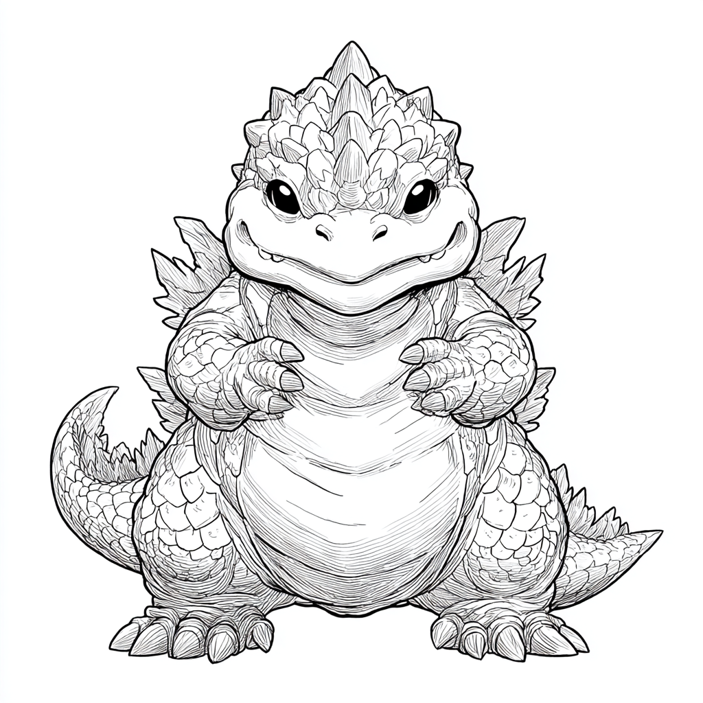 Odzilla coloring page – Baby Kaiju Tiny Adorable Kaiju Inspire