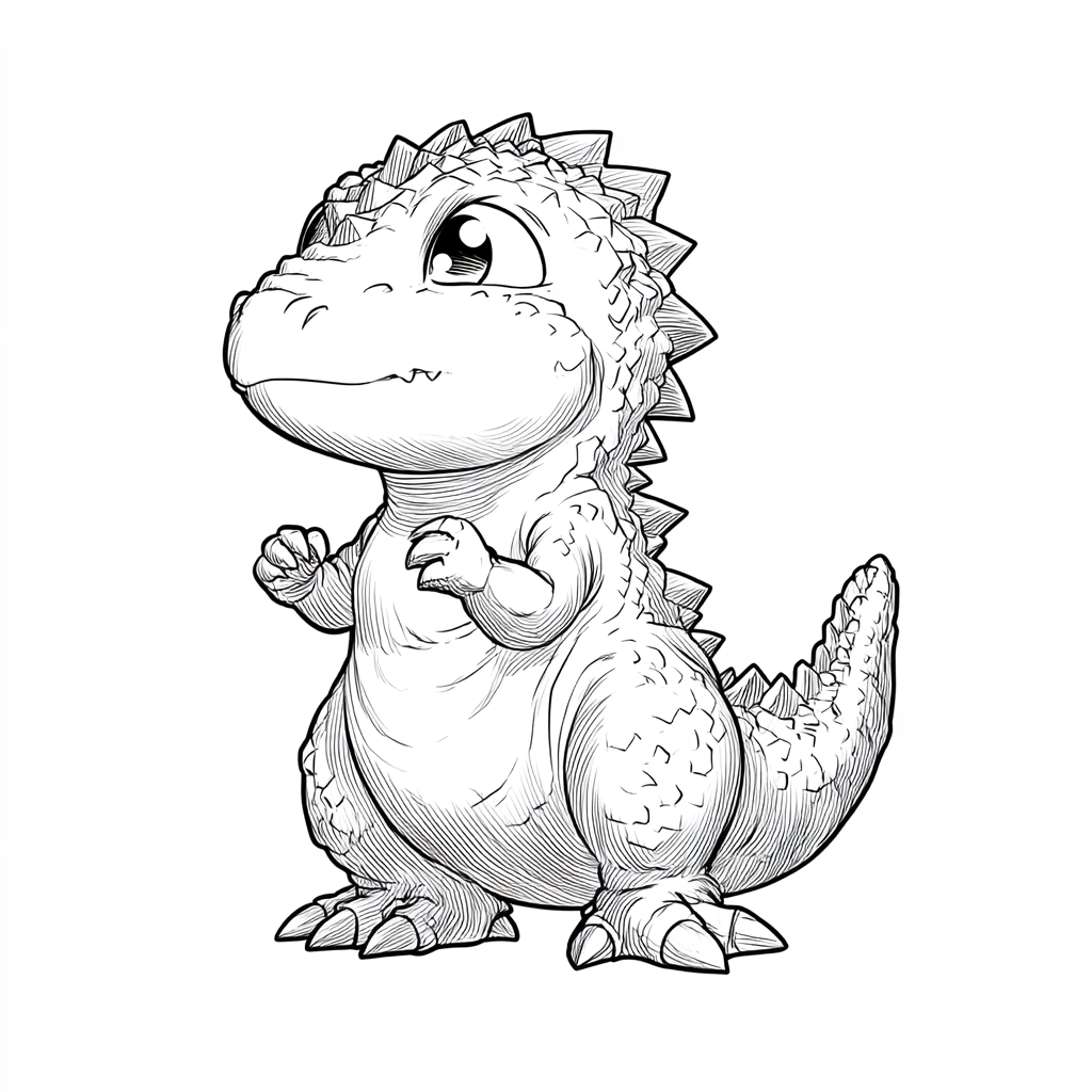 Odzilla coloring page – Baby Kaiju Tiny Adorable Kaiju Inspire