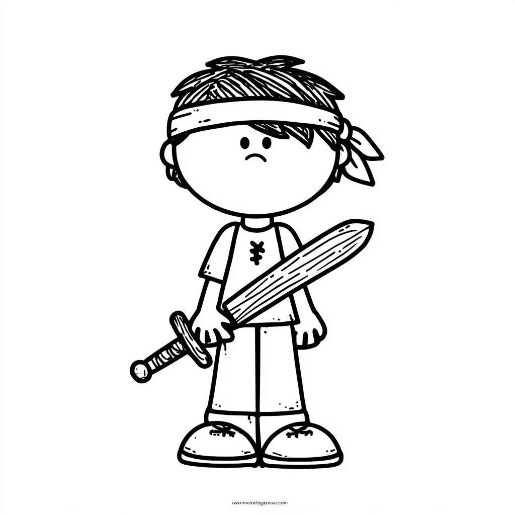 Pirate coloring page – Pirate Boy Simple Cartoon Pirate Boy Wi