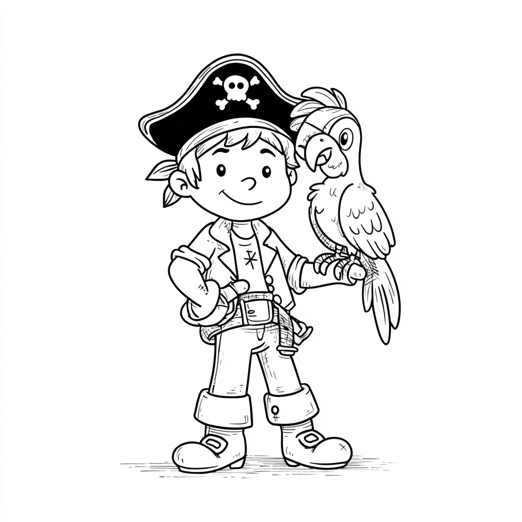 Pirate coloring page – Pirate Printable Coloring Classic Pirat