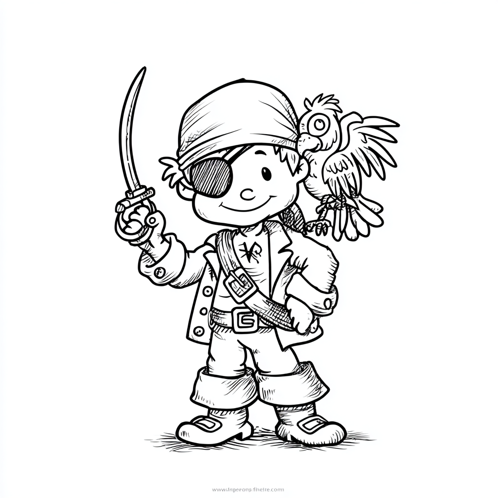 Pirate coloring page – Pirate Printable Coloring Classic Pirat