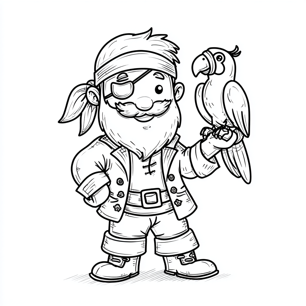 Pirate coloring page – Pirate Printable Coloring Classic Pirat
