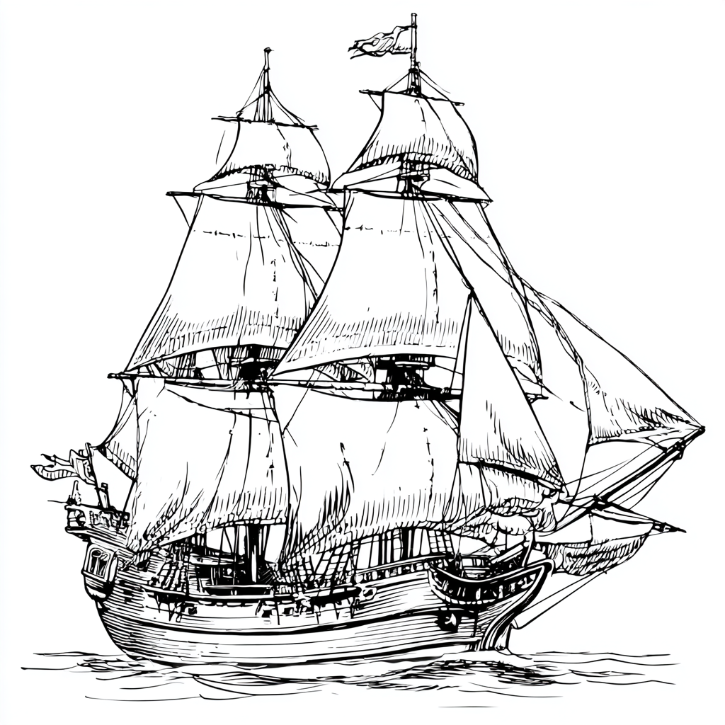 Pirate coloring page – Pirate Ship Coloring Clean Outline Of A