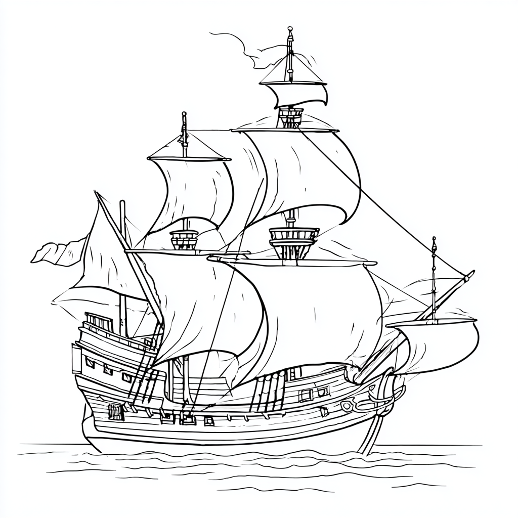 Pirate coloring page – Pirate Ship Coloring Clean Outline Of A