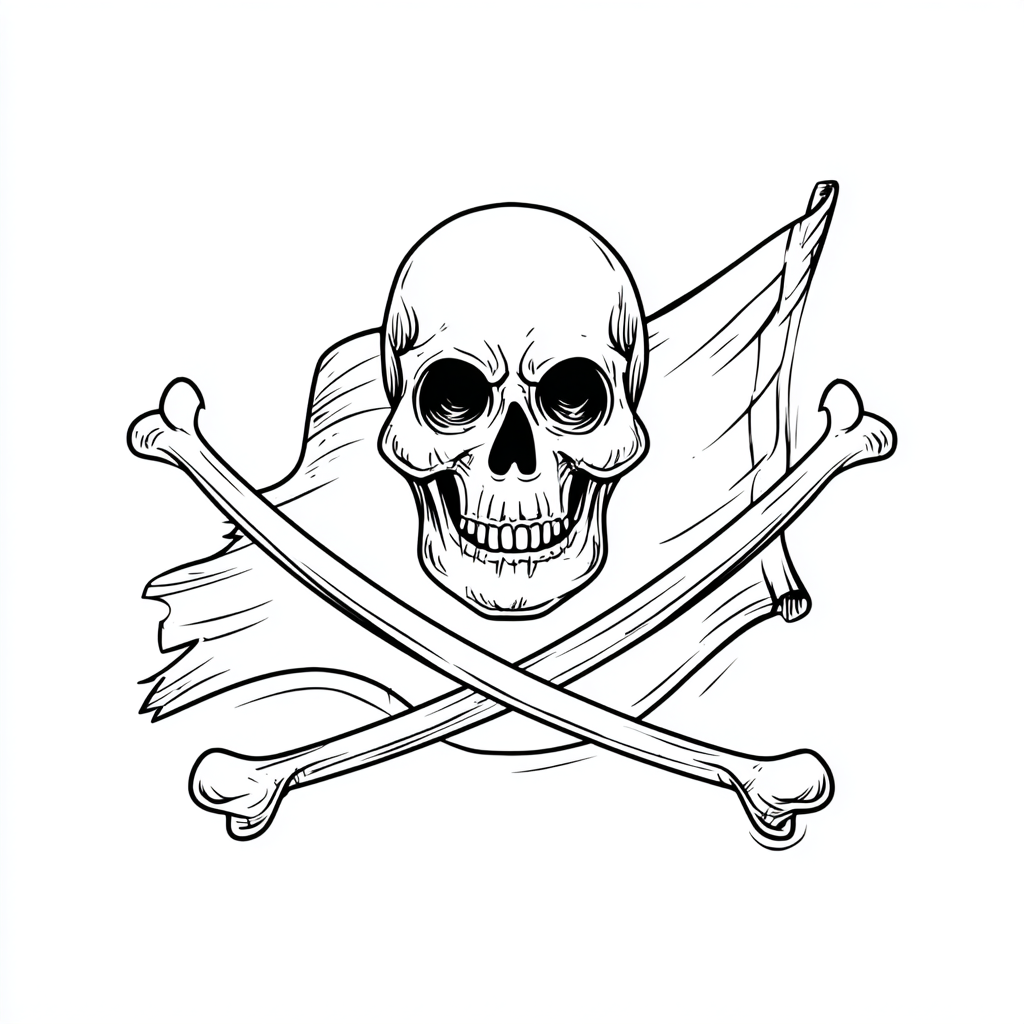 Pirate coloring page – Pirate Themed Pirate Flag Skull And Cro