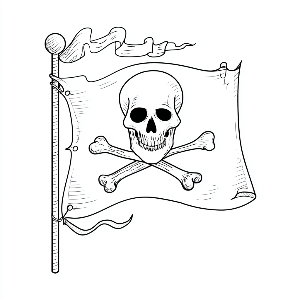 Pirate coloring page – Pirate Themed Pirate Flag Skull And Cro