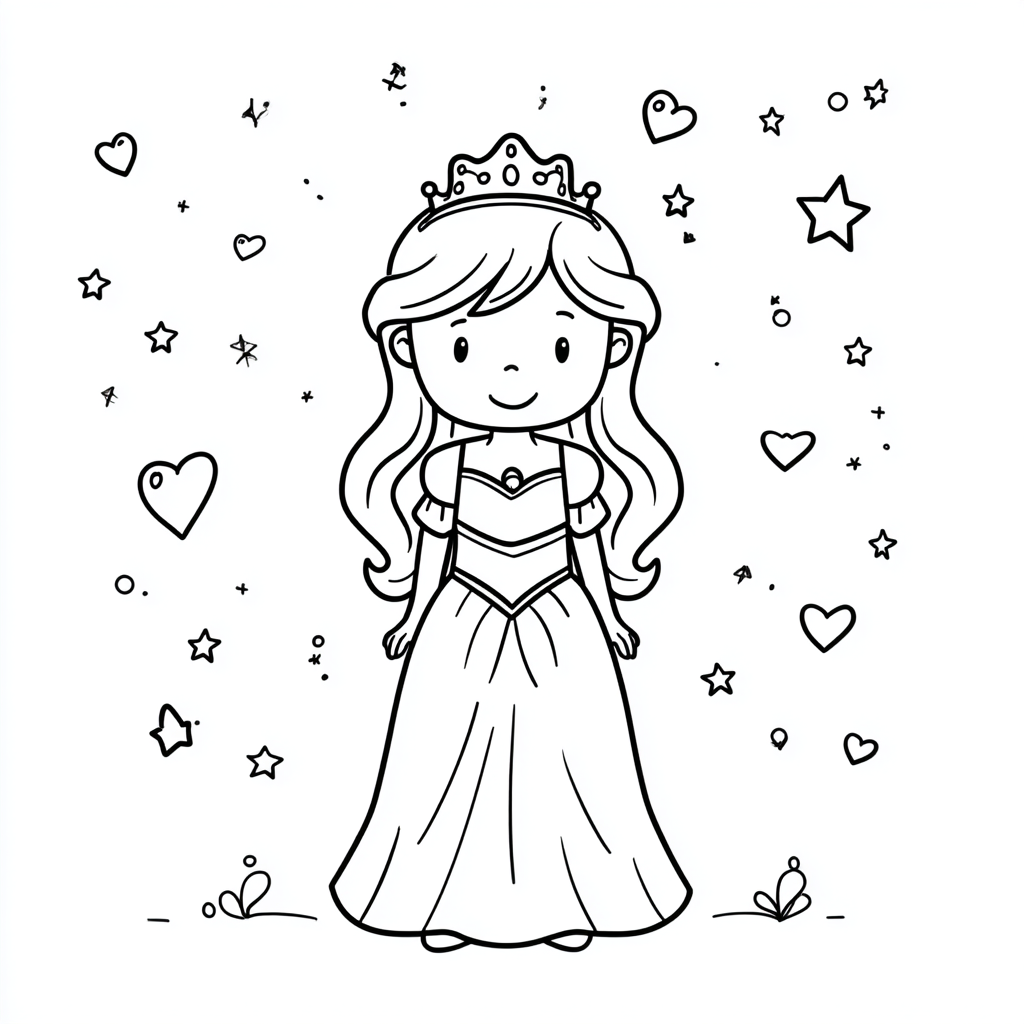 Princess coloring page – Fairy Tale Princess Fairy-tale Prince