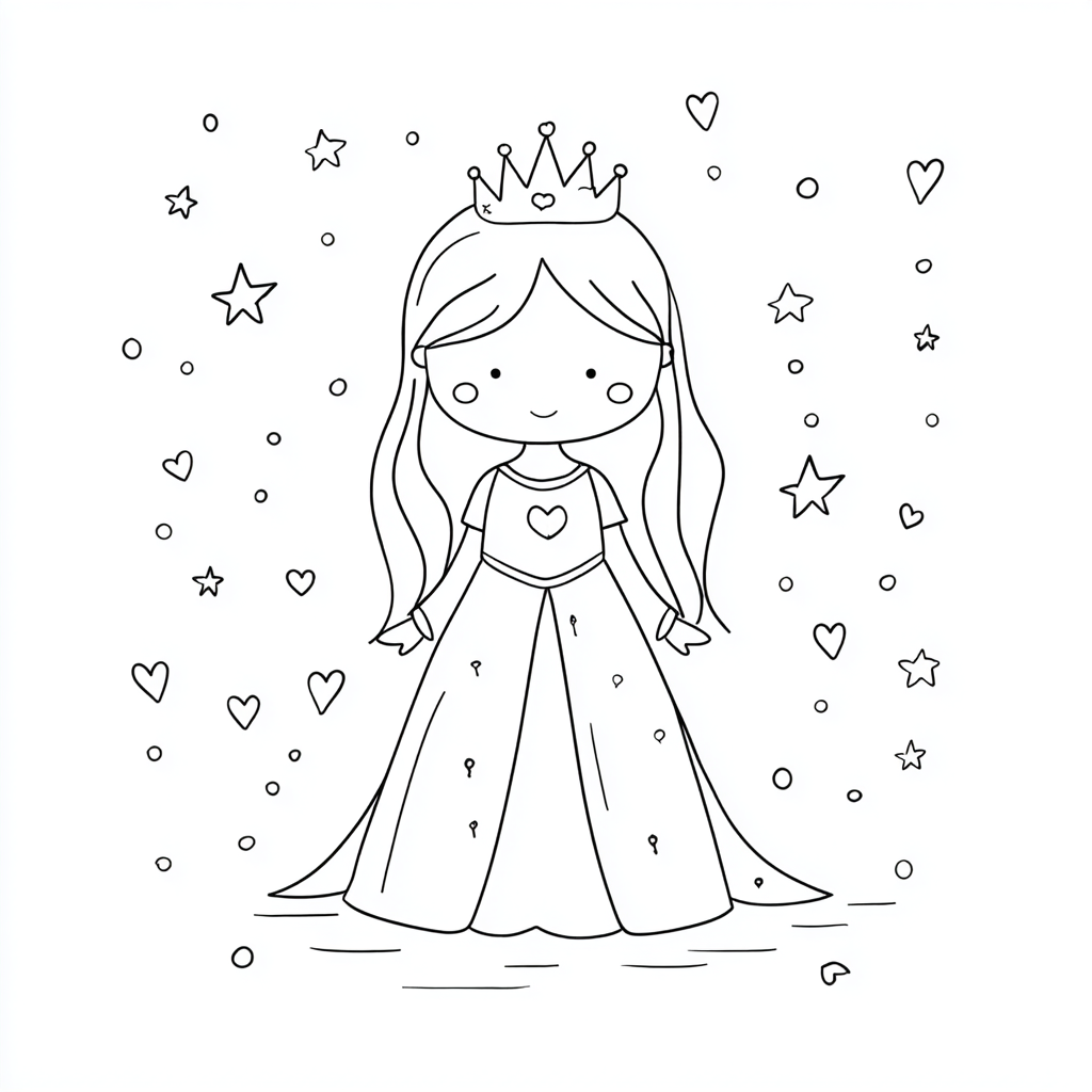 Princess coloring page – Fairy Tale Princess Fairy-tale Prince